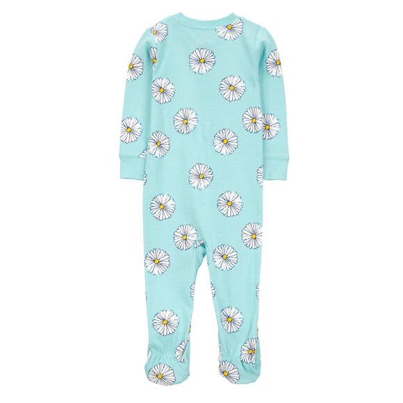 Child of Mine by Carter's Baby Sleep Footed Sleeper blue flowers pajamas 12 Mon - Picture 2 of 5